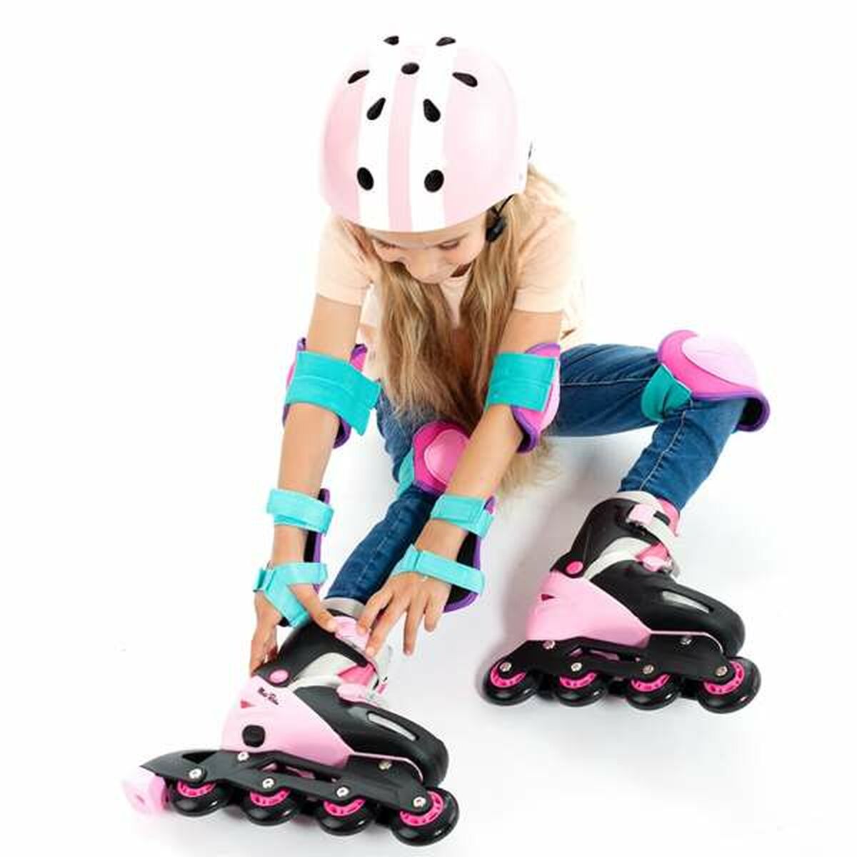 Kit Gomitiere e Ginocchiere Moltó Rosa M 6 Pezzi